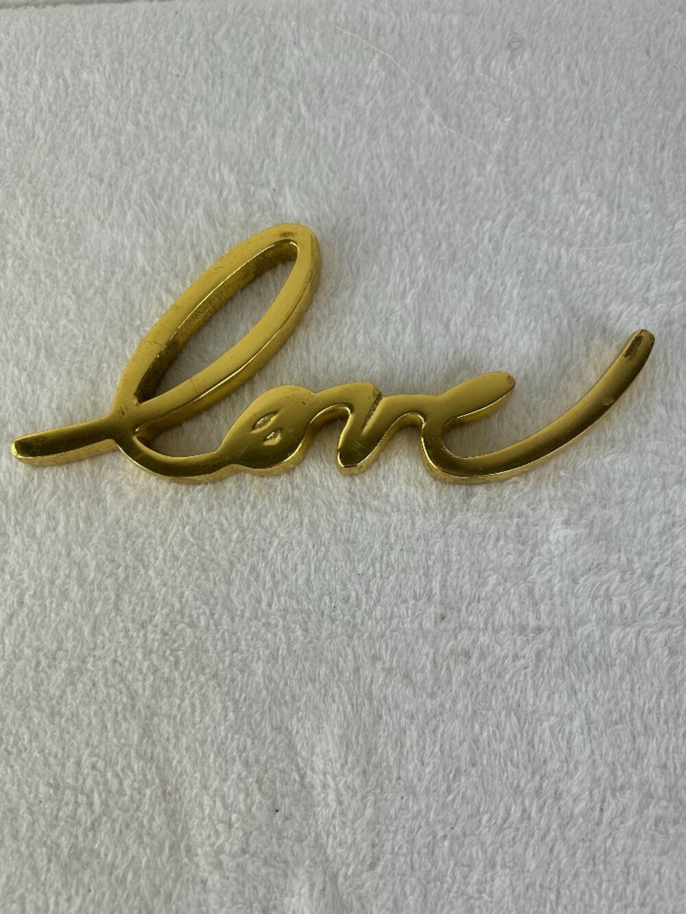 SOLID BRASS LOVE PAPERWEIGHT OFFICE DESK MANTELPIECE HOME DECOR SIGN